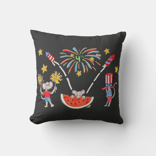 4th of July Mice Cushion (Front)