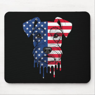 4th of July Miniature Schnauzer Dog AAAmerican Mouse Pad