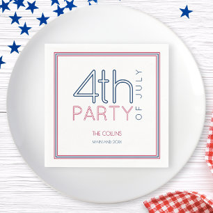 4th of July Modern Family Reunion Summer Party Napkin