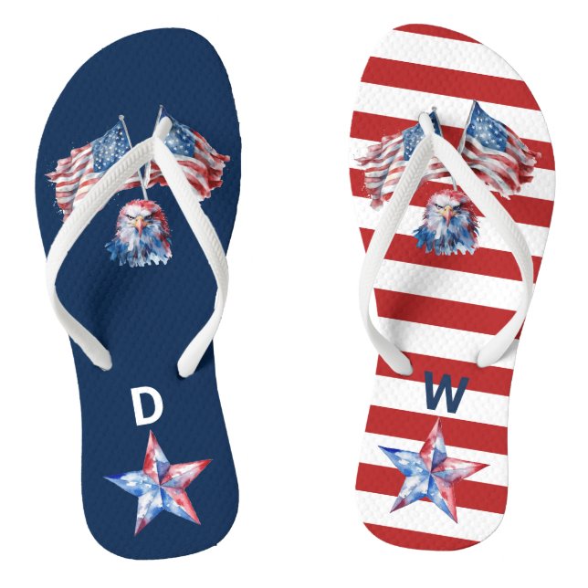 4th of July Monogram Eagle Jandals (Footbed)