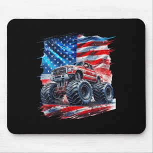 4th Of July Monster Truck American Flag Usa Boys K Mouse Pad