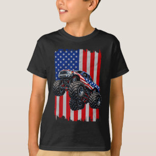 4th Of July Monster Trucks Usa American Flag Monst T-Shirt