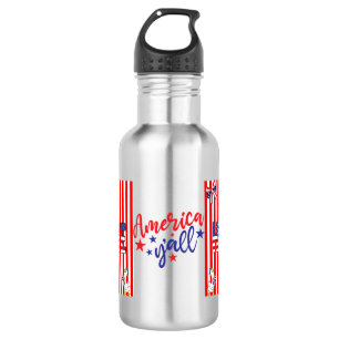 4th of July Mug saying America Ya'll 532 Ml Water Bottle