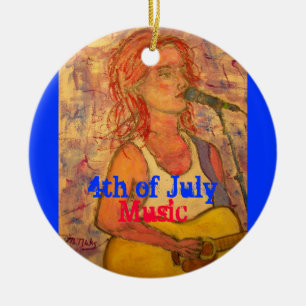 4th of July Music Ceramic Tree Decoration