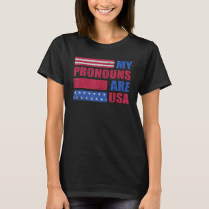 4th of July My Pronouns Are USA Flag George Washin T-Shirt