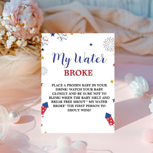 4Th of july my water broke Baby  Shower Game sign