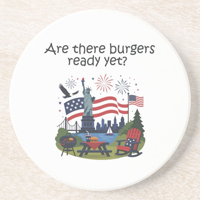 4th of July Napkins Coaster (Front)