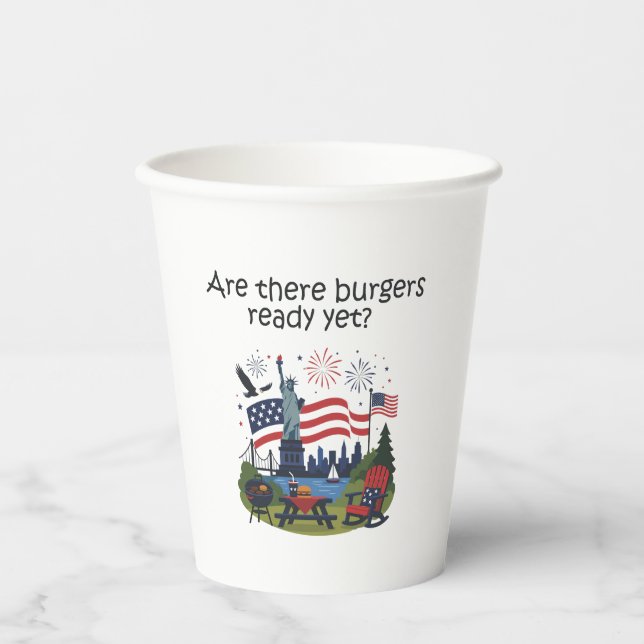4th of July Napkins Paper Cups (Front)