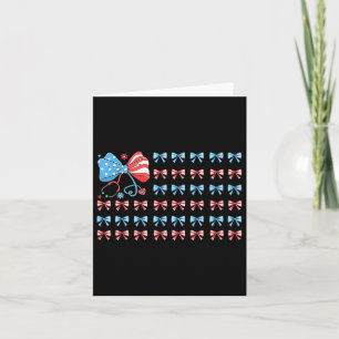 4th Of July Nurse Coquette Bow Stethoscope Usa Ame Card
