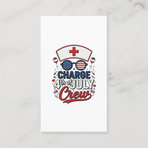 4th of July Nurse Crew Patriotic Medical Shirt Des Business Card