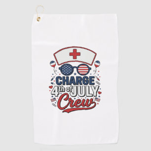 4th of July Nurse Crew Patriotic Medical Shirt Des Golf Towel