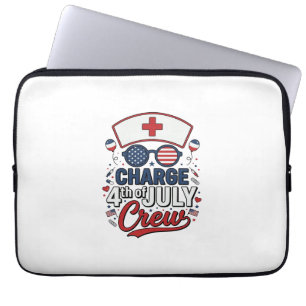 4th of July Nurse Crew Patriotic Medical Shirt Des Laptop Sleeve