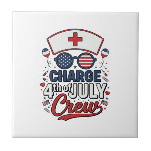 4th of July Nurse Crew Patriotic Medical Shirt Des Tile