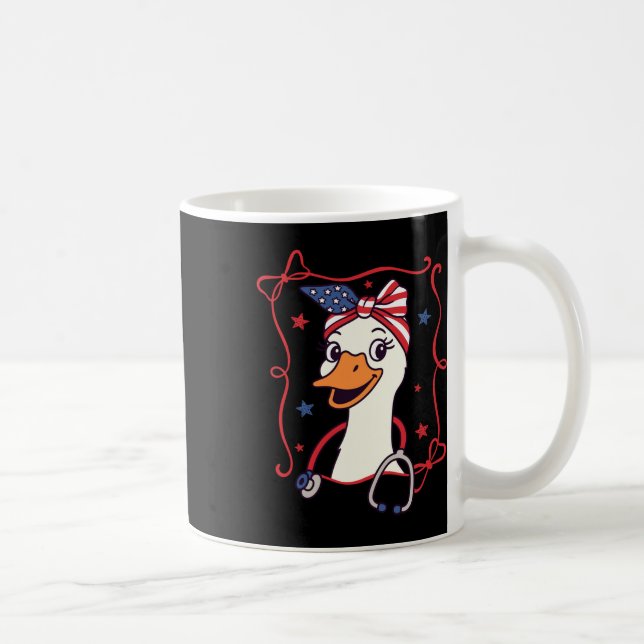 4th Of July Nurse Life Nursing Silly Goose Indepen Coffee Mug (Right)