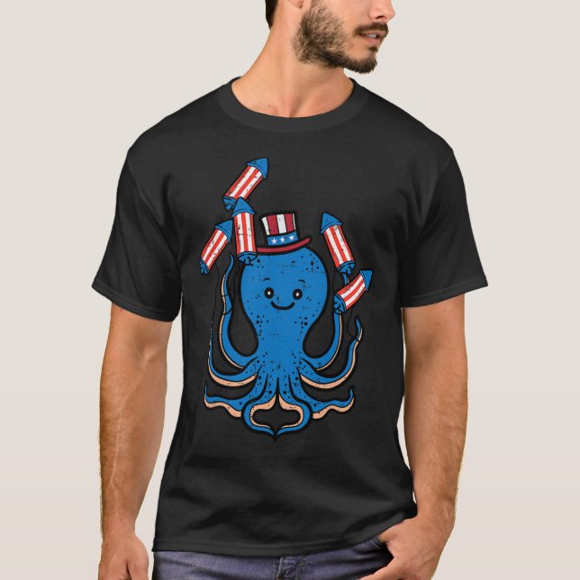 4th Of July Octopus Independence Day America Women T-Shirt (Front)