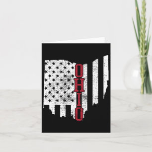 4th Of July Ohio Usa Us Flag States Vintage  Card