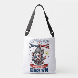​4th of July Opossum Hanging Crossbody Bag