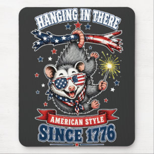 ​4th of July Opossum Hanging Mouse Pad