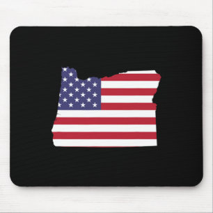 4th Of July Oregon State American Flag Party  Mouse Pad