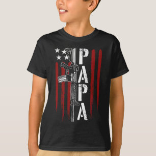 4th Of July Papa Dad Daddy Ar-15 Gun Patriotic Fat T-Shirt