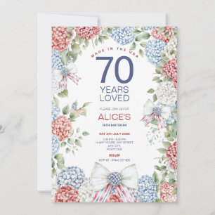 4th of July Party 70th Birthday Party, Milestone Invitation