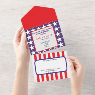 4th of July party All In One Invitation
