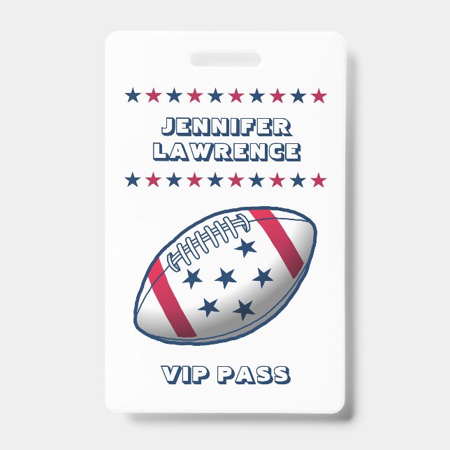 4th of July Party Baseball ID Badge (Front)