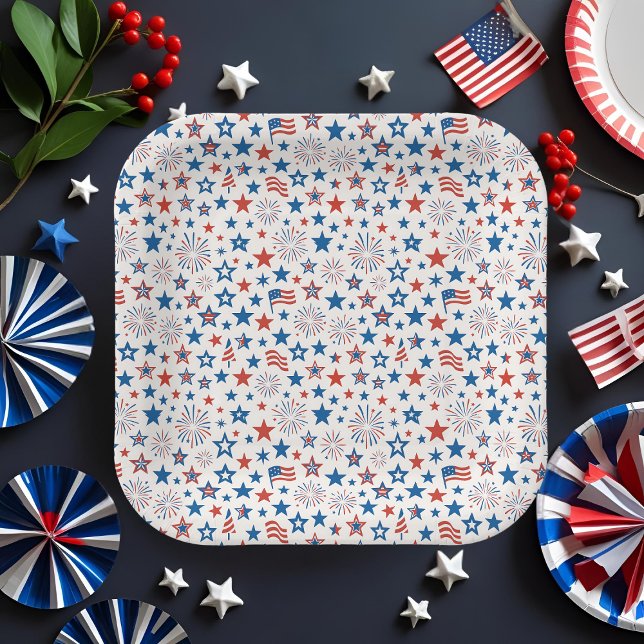 4th of July Party Cups Paper Plate (Creator Uploaded)