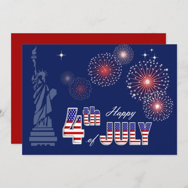 4th of July Party | Event Ptriotic Design Invitation (Front/Back)