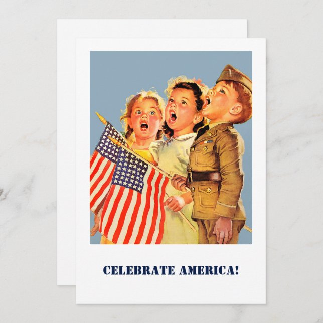 4th of July Party | Event Vintage Art Invitation (Front/Back)