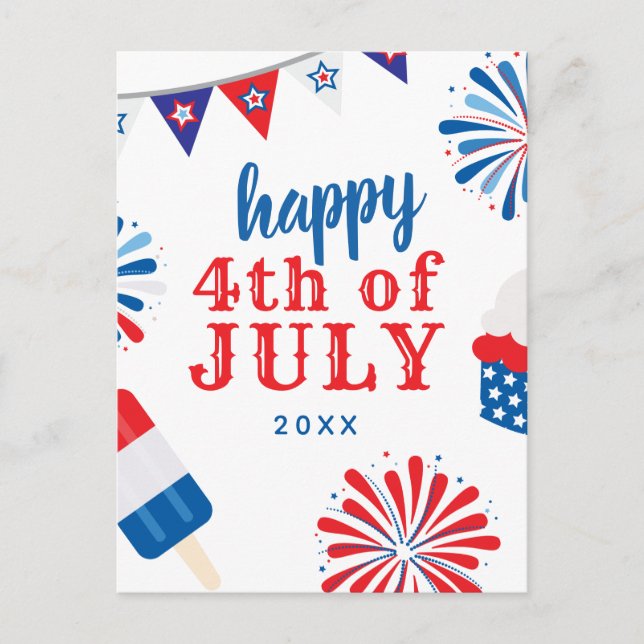4th of July Party Holiday Postcard (Front)