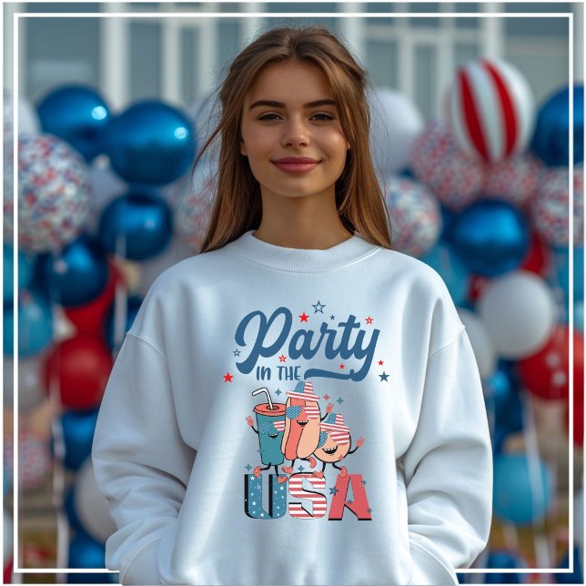 4th of July Party In the Us Patriotic Independence Sweatshirt (Creator Uploaded)