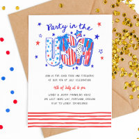 4th of July Party in the USA Hand-drawn
