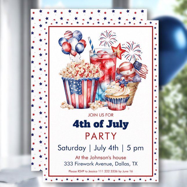 4th of July Party Independence day Sweets Invitation (4th of July Party Independence day Sweets Invitation)