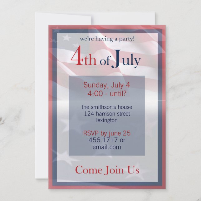 4th of July Party Invitation (Front)