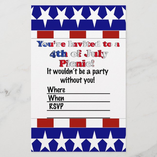 4th of July Party Invitation (Front)