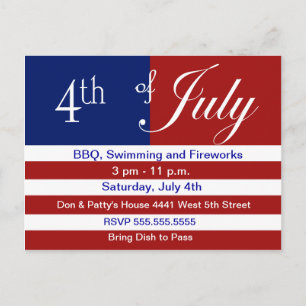 4th of July party Invitation Postcard