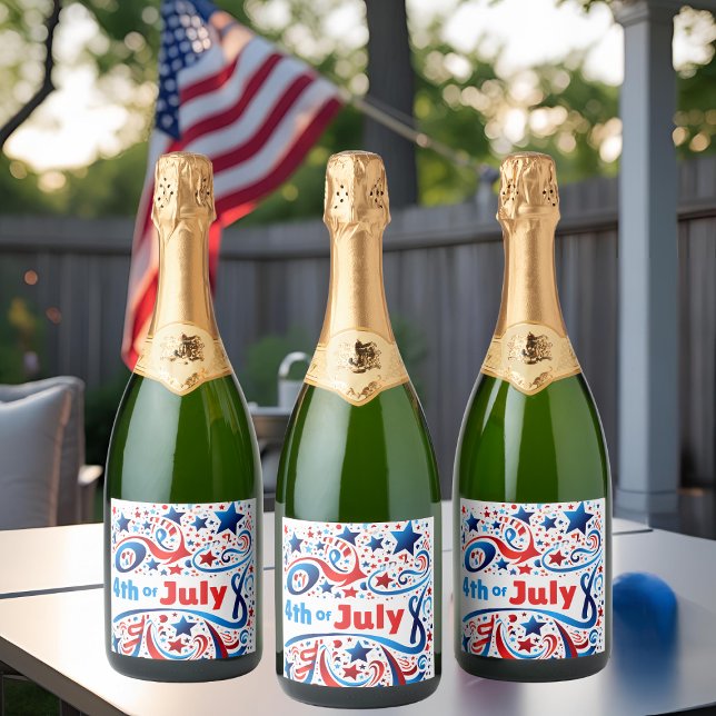4th of July Party Labels | USA Stars & Stripes (Creator Uploaded)