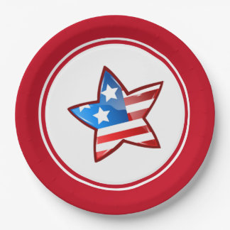4th of July Party Patriotic Star Paper Plate
