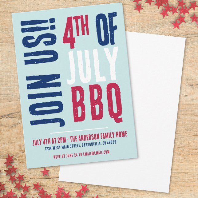 4th Of July Party Red White Blue Patriotic Invitation (4th Of July Party Red White Blue Patriotic Invitation)