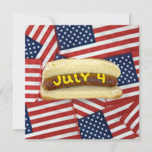 4th Of July Party with Hot Dogs Invitation