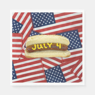 4th Of July Party with Hot Dogs  Napkin