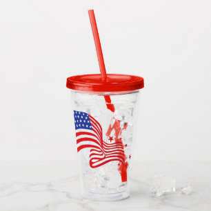 4th of July Patriotic Acrylic Tumbler