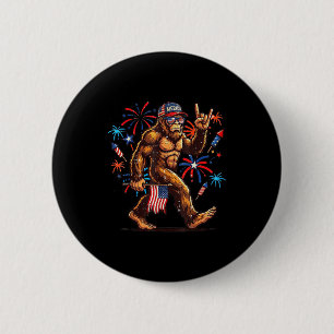 4th of july patriotic american bigfoot sasquatch 6 cm round badge