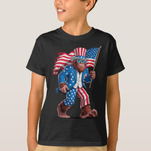 4th Of July Patriotic American Bigfoot Sasquatch U T-Shirt
