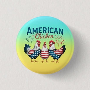 4th of July Patriotic American Chicken-62987 T-Shi 3 Cm Round Badge