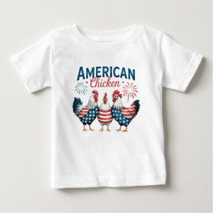 4th of July Patriotic American Chicken-62987 T-Shi Baby T-Shirt