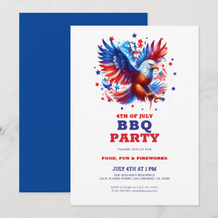 4th of July Patriotic American Eagle BBQ Invite