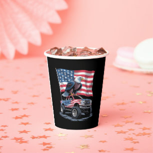4th of July Patriotic American Flag Eagle USA  Paper Cups