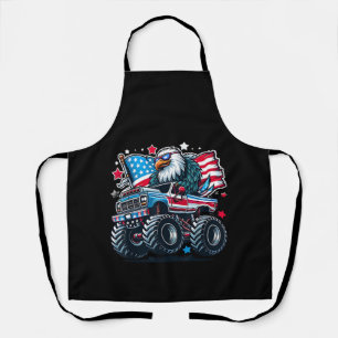 4th of July Patriotic American Flag Eagle USA Red  Apron